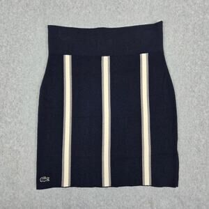 Lacoste 36 US Size 4/XS Navy Stripe Knit Mini Skirt w/Logo